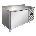 MESA REFRIGERADA CON PETO DE ACERO INOX AISI 304 - VENTILADO - Mod CXF2200TN - GASTRONORM 1/1 (cm 53 x 32,5) - N. 2 PUERTAS - CAPACIDAD Lt 313,5 - TEMPERATURA -2°/+8°C - Dim. cm L 136 x P 70 x h 96