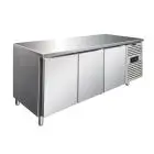 MESA REFRIGERADA DE ACERO INOX AISI 304 - VENTILADO - Mod CXF3100BT - GASTRONORM 1/1 (cm 53 x 32,5) - N 3 PUERTAS - CAPACIDAD Lt 358 - TEMPERATURA -18°/-22°C - Dim cm L 179,5 x P 70 x h 86