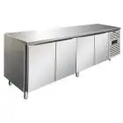 MESA REFRIGERADA DE ACERO INOX AISI 304 - VENTILADO - Mod CXF4100TN - GASTRONORM 1/1 (cm 53 x 32,5) - N 4 PUERTAS - CAPACIDAD Lt 476 - TEMPERATURA -2°/+8°C - Dim cm L 223 x P 70 x h 86