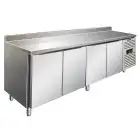 MESA REFRIGERADA CON PETO DE ACERO INOX AISI 304 - VENTILADO - Mod CXF4200TN - GASTRONORM 1/1 (cm 53 x 32,5) - N 4 PUERTAS - CAPACIDAD Lt 476 - TEMPERATURA -2°/+8°C - Dim cm L 223 x P 70 x h 96