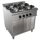 COCINA A GAS 4 FUEGOS - MOD. G7NURG4DC2M2G - Armario abierto - Potencia kW 24 - Medidas: cm A 80 x F 70 x H 85 - Homologación CE