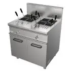 CUECEPASTAS A GAS - MOD. G7MUI2V80 - N. 2 cubas Lt. 28 + 28 - Armario neutro con puertas batientes - Potencia kW 22 - Medidas: cm A 80 x F 70 x H 85 - Homologación CE