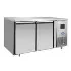 MESA REFRIGERADA DE ACERO INOX - Para SNACK - VENTILADO - Mod.EPF3461GR-304T - N. 2 Puertas - Capacidad Lt 240 - TEMPERATURA -22°/-17°C - Dim. cm. L 136 x P 60 x h 85 - CE
