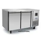MESA REFRIGERADA DE ACERO INOX - VENTILADO - Mod.FQG4573 - Gastronorm 1/1 (cm 53 x 32,5) - N. 2 Puertas - Capacidad Lt 280 - TEMPERATURA -22°/-17°C - Dim. cm. L 136 x P 70 x h 85 - CE