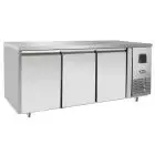 MESA REFRIGERADA DE ACERO INOX - VENTILADO - Mod.EPF3472GR-304T - GASTRONORM 1/1 (cm 53 x 32,5) - N. 3 Puertas - Capacidad Lt 420 - TEMPERATURA -22°/-17°C - Dim. cm. L 179,5 x P 70 x h 85 - CE