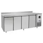 MESA REFRIGERADA CON PETO DE ACERO INOX - Para SNACK - VENTILADO - Mod.EPF3441GR-SB-304T - N. 4 Puertas - Capacidad Lt 480 - TEMPERATURA -2°/+8°C - Dim. cm. L 223 x P 60 x h 95 - CE