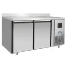 MESA REFRIGERADA CON PETO DE ACERO INOX - Para SNACK - VENTILADO - Mod.EPF3461GR-SB-304T - N. 2 Puertas - Capacidad Lt 240 - TEMPERATURA -22°/-17°C - Dim. cm. L 136 x P 60 x h 95 - CE