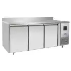MESA REFRIGERADA CON PETO DE ACERO INOX - Para SNACK - VENTILADO - Mod.EPF3471GR-SB-304T - N. 3 Puertas - Capacidad Lt 360 - TEMPERATURA -22°/-17°C - Dim. cm. L 179,5 x P 60 x h 95 - CE