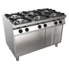 COCINA A GAS de 6 FUEGOS - MOD. H7MZE6DC - Mueble abierto - Sin llama piloto - Potencia kW 28,5 - Medidas: cm L 120 x P 70 x H 85 - CE