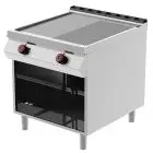 PLANCHA FRYTOP ELÉCTRICA - MOD. FTE92MC - Placa 1/2 lisa y 1/2 acanalada - Compartimento abierto - Potencia kW 15 - Dimensiones: cm L 80 x P 90 x H 90 - CE