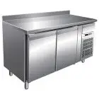 MESA REFRIGERADA CON PETO DE ACERO INOX AISI 304 - PASTELERÍA - VENTILADO - Mod. G-PA2200TN - 2 PUERTAS - CAPACIDAD BRUTA Lt 390 - TEMPERATURA +2°/+8°C - Medidas cm. A 151 x F 80 x h 96 - CE