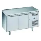 MESA REFRIGERADA DE ACERO INOX AISI 201 - PARA SNAKS - VENTILADO - Mod. G-SNACK2100TN-FC - 2 PUERTAS - CAPACIDAD BRUTA Lt 159 - TEMPERATURA -2°/+8°C - Medidas cm. A 136 x F 60 x h 85 - CE