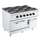 COCINA DE GAS - MOD. K7S203N - N. 8 fuegos - Con llama piloto - Compartimento con puertas batientes - Medidas cm L 160 x P 73 x H 90 - Homologación CE