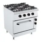 COCINA DE GAS - MOD. K9S213N - N. 8 fuegos - Con llama piloto - 2 hornos de gas estáticos GN 2/1 - Medidas cm L 160 x P 90 x H 90 - Homologación CE