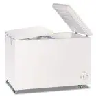 Congelador horizontal con tapa ciega modelo GELO 450 FLP, temperatura -13°C / -23°C, capacidad bruta 383 Lt, dimensiones externas 1330 x 680 x 895 mm.