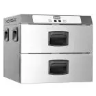 MANTENEDOR DE TEMPERATURA CON 2 CAJONES - MOD. GMC2E - VERSIÓN ELECTRÓNICA - CAPACIDAD: 2 GN 1/1 - ALIMENTACIÓN MONOFÁSICA V 230/1/50 Hz - POTENCIA W 900 - Medidas cm A 65 X F 60 X h 51 - Peso Kg 35