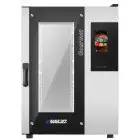 HORNO ELÉCTRICO MIXTO DE CONVECCIÓN Y VAPOR CON MANDOS EN PANTALLA TÁCTIL - Cod. GOURMET 10TE MASTER PRO - PARA GASTRONOMÍA - Capacidad bandejas  n. 10 GN 1/1 (cm 32,5x53) - Potencia kW 11 - Alimentación 230/400 V 50/60 Hz - Temperatura max °C 270 - Medid