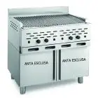 BARBACOAS DE PIEDRA VOLCÁNICA - MOD. 2100/R2P - VERSIÓN MONOBLOQUE ABIERTO - POTENCIA Kw/h 22,52 - ALIMENTACIÓN METANO-GPL - Medidas cm A 89 x F 70 x h 85 - Homologación CE