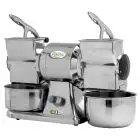 RALLADOR - MOD. GRAGD1 - DOBLE RALLADOR - Alimentación V 230/50Hz MONOFÁSICA - Potencia Kw 0,75 (1,0 Hp) - Producción horaria Kg 70 x2 - Medidas cm A 22 X F 54 X h 38 - Homologación CE