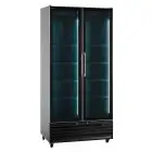 ARMARIO FRIGORÍFICO EN ACERO BARNIZADO NEGRO - PARA BEBIDAS - VENTILADA - Mod. I LOOC 80 JUMBO N - CAPACIDAD Lt 690 - N. 2 PUERTAS ACRISTALADAS - TEMPERATURA 0/+10°C - Medidas cm L 94 x P 61,5 x H 202,3 - Homologación CE