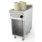 VAPORERA DIM SUM ELÉCTRICA - MOD. L7/DSE400BA - Estructura de acero Inox - Armario abierto - Encimera redondeada de acero Inox - cuba GN 1/1 cm 20h - Bandeja perforada de acero Inox para apoyar cestas de bambú - Potencia eléctrica kW 7,0 - Alimentación tr