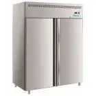 Armario frigorífico en acero inox AISI 201 - Mod M-GN1410TN-FC - Gastronorm 2/1 (65 x 53 cm) - Ventilado - 2 puerte - Capacidad de 1300 litros - Temperatura 0°/+8°C - Medidas cm L 148 x P 83 x 201 H