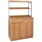 MUEBLE DE SERVICIO PARA COMEDOR - MOD. ML3212SS - Estructura Laminada de roble blanqueado - N. 2 Puertas - N. 2 cajones - Estantes abiertos -Medidas cm A 90 x F 48 x h 155