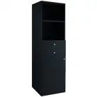Mueble de servicio de sala - Mod ML5050 - Estructura y paneles de melamina - 1 puerta - 2 cajones - Medidas cm L 45 x P 49 x 144 H