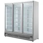 EXPOSITOR REFRIGERADO PARA BEBIDAS - VENTILADA - Mod. OT188VP3 - CAPACIDAD Lt 1530 - N. 3 PUERTAS ACRISTALADAS - TEMPERATURA 0°/+10°C - Medidas cm L 188 x P 71 x H 199,7 - Homologación CE