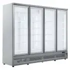 EXPOSITOR REFRIGERADO PARA BEBIDAS - VENTILADA - Mod. OT250VP4 - CAPACIDAD Lt 2060 - N. 4 PUERTAS ACRISTALADAS - TEMPERATURA 0°/+10°C - Medidas cm L 250,8 x P 71 x H 199,7 - Homologación CE