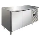 MESA REFRIGERADA DE ACERO INOX AISI 304 - PASTELERÍA - VENTILADO - Mod PXF2100TN - N 2 PUERTAS - CAPACIDAD Lt 428 - TEMPERATURA -2°/+8°C - Dim cm L 151 x P 80 x h 86