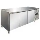 MESA REFRIGERADA DE ACERO INOX AISI 304 - PASTELERÍA - VENTILADO - Mod PXF3100TN - N 3 PUERTAS - CAPACIDAD Lt 635 - TEMPERATURA +2°/+8°C - Dim cm L 202 x P 80 x h 86