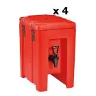 CONTENEDOR ISOTÉRMICO - MOD QC05 - Para el transporte de bebidas y alimentos líquidos - Calientes o fríos - Capacidad Lt. 4,3 - Medidas cm L24,5xP35x39,5H - PAQUETE N 4 PIEZAS
