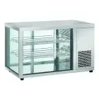 Expositor de sobremesa vitrina refrigerada - Mod RC 910 - Temperatura 0º/+12ºC - 2 estantes - Puertas traseras correderas - Dimensiones cm L 91 x P 52,4 x h 57,5