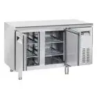 MESA REFRIGERADA DE ACERO INOX - PARA SNACK - MOD. SF 2100 - N. 2 PUERTAS - VENTILADO - CAPACIDAD Lt. 230 - TEMPERATURA -22° / -18° C - DIM. cm L 135 x P 60 x H 85 - CE