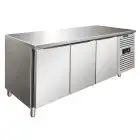 MESA REFRIGERADA DE ACERO INOX AISI 304 - VENTILADO - Mod SNACK 3100 BTF - N 3 PUERTAS - CAPACIDAD Lt 386 - TEMPERATURA -18°/-22°C - Dim cm L 179,5 x P 60 x h 86