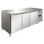 MESA REFRIGERADA DE ACERO INOX AISI 304 - VENTILADO - Mod SNACK 3100 TNF - N 3 PUERTAS - CAPACIDAD Lt 386 - TEMPERATURA -2°/+8°C - Dim cm L 179,5 x P 60 x h 86