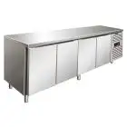 MESA REFRIGERADA DE ACERO INOX AISI 304 - VENTILADO - Mod SNACK 4100 BTF - N 4 PUERTAS - CAPACIDAD Lt 511 - TEMPERATURA -18°/-22°C - Dim cm L 223 x P 60 x h 86