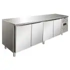 MESA REFRIGERADA DE ACERO INOX AISI 304 - VENTILADO - Mod SNACK 4100 TNF - N 4 PUERTAS - CAPACIDAD Lt 511 - TEMPERATURA -2°/+8°C - Dim cm L 223 x P 60 x h 86