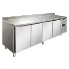 MESA REFRIGERADA CON PETO DE ACERO INOX AISI 304 - VENTILADO - Mod SNACK 4200 BTF - N 4 PUERTAS - CAPACIDAD Lt 511 - TEMPERATURA -18°/-22°C - Dim cm L 223 x P 60 x h 96