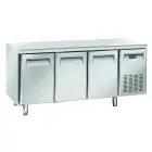 MESA REFRIGERADA DE ACERO INOX - PARA SNACK - MOD. SR 3100 - N. 3 PUERTAS - VENTILADO - CAPACIDAD Lt. 358 - TEMPERATURA -2° / +8° C - DIM. Cm L 180 x P 60 x H 85 - CE