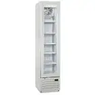 Expositor refrigerado - Ventilado - Mod THIN FREEZER WHITE - Capacidad L 165 - N 1 puerta de vidrio - Temperatura -17/-22°C - Dimensiones cm L 42 x P 60 x H 188