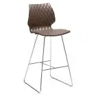 TABURETE UNI - MOD. 391 - ESTRUCTURA DE PATÍN DE ACERO - ARMAZÓN DE POLIPROPILENO - ACABADO CROMADO / CROMADO SATINADO PARA INTERIORES - ACABADO BARNIZADO PARA INTERIORES/EXTERIORES - Medidas Cm A 51 x F 52 x H 109 - HOMOLOGACIÓN CE