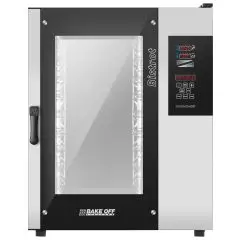 HORNO ELÉCTRICO MIXTO DE CONVECCIÓN Y VAPOR CON MANDOS EN PANTALLA TÁCTIL - Cod. BISTROT 1065E - PARA PANADERÍA Y PASTELERÍA - Capacidad bandejas n. 10 cm 40X60 o GN 1/1 - Potencia kW 15 - Alimentación 230/400 V 50/60 Hz  - Temperatura max °C 270 - Medida