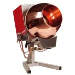 GARRAPIÑADORA - MOD. 350MPB - Capacidad de carga kg 8 - Alimentación monofásica 220v/50hz - Potencia W 170 - Calentamiento por QUEMADOR a GAS - Medidas Cm L 55 X P 67 X h 74 - PESO kg 30