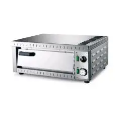 HORNO ELÉCTRICO PEQUEÑO PARA PIZZA - MOD. FORPIZ - N. 1 CÁMARA - SUPERFICIE DE COCCIÓN DE PIEDRA REFRACTARIA - MEDIDAS INTERIORES cm A 42,3 X F 35,3 X h 8,1 - POTENCIA W 1600 - ALIMENTACIÓN 230/50Hz MONOFÁSICO - TEMP. °C +50/+350 - N. PIZZAS 2 (Ø cm 22,5)