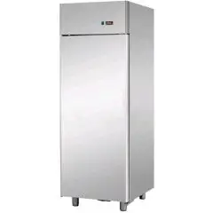 ARMARIO FRIGORÍFICO CONGELADOR DE ACERO INOXIDABLE AISI 304 - VENTILADO - Mod BG06EBT - CAPACIDAD LT 600 - N. 1 PUERTA - TEMPERATURA -18°/-22°C - Medidas cm L 71 x P 70 x h 203/210 - CE