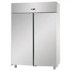 ARMARIO FRIGORÍFICO DE ACERO INOXIDABLE - VENTILADO - Mod BG14ETN - GASTRONORM 2/1 - CAPACIDAD LT 1400 - N. 2 PUERTAS - TEMPERATURA 0/+10°C - Medidas cmL 142 x P 80 x h 203/210 - CE