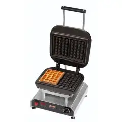 PLANCHA INDIVIDUAL GOFRERA - MOD. 2351823EU - DE HIERRO FUNDIDO - FORMA: N. 2 WAFLESS RECTANGULARES cm 10,5x15x2,3 - Alimentación monofásica 230v/50hz - Potencia W 2800 - Medidas Cm L 32 x P 34 x h 27,5 - Homologación CE