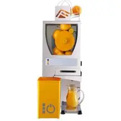 EXPRIMIDORA DE ACERO INOX - Mod. F COMPACT - ALIMENTADOR MANUAL - CAPACIDAD 10/12 frutas por minuto - VOLUMEN FRUTA máx. Ø mm 70 - MONOFÁSICA - CE